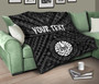 Tahiti Personalised Premium Quilt - Tahiti Seal In Polynesian Tattoo Style (Black) 10