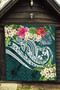 Tonga Polynesian Premium Quilt - Summer Plumeria (Turquoise) 8
