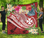 Wallis and Futuna Polynesian Premium Quilt - Summer Plumeria (Red) 2