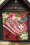 Wallis and Futuna Polynesian Premium Quilt - Summer Plumeria (Red) 6