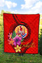 Tahiti Polynesian Premium Quilt - Floral With Seal Red 5