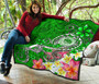 FSM Premium Quilt - Turtle Plumeria (Green) 7