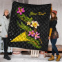 Tokelau Polynesian Custom Personalised Quilt - Plumeria Tribal 2