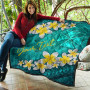 Wallis And Futuna Polynesian Custom Personalised Quilt - Plumeria With Blue Ocean 8