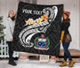 Samoa Custom Personalised Premium Quilt - Samoa Seal  Polynesian Patterns Plumeria (Black) 3