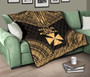 Wallis And Futuna Premium Quilt - Wallis And Futuna Coat Of Arms Polynesian Chief Gold Version 10