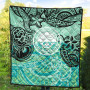 Federated States of Micronesia Premium Quilt - Vintage Floral Pattern Green Color 4