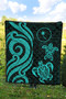 Chuuk Micronesian Premium Quilt - Turquoise Tentacle Turtle 4