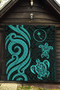 Chuuk Micronesian Premium Quilt - Turquoise Tentacle Turtle 5