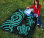 Wallis and Futuna Premium Quilt - Turquoise Tentacle Turtle 6