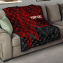 Kosrae Personalised Premium Quilt - Kosrae Seal In Heartbeat Patterns Style (Red) 1