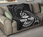 Vanuatu Polynesian Custom Personalised Premium Quilt - White Tribal Wave 1