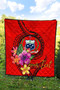 Samoa Polynesian Custom Personalised Premium Quilt - Floral With Seal Red 4