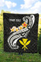 Hawaii Custom Personalised Premium Quilt - Kanaka Maoli Polynesian Patterns Plumeria (Black) 4