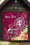 Tonga Custom Personalised Premium Quilt - Turtle Plumeria (Pink) 5