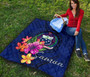 Samoa Polynesian Premium Quilt - Floral With Seal Blue 6
