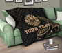 Tahiti Polynesian Custom Personalised Premium Quilt - Gold Tribal Wave 9