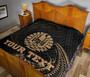 Tahiti Polynesian Custom Personalised Premium Quilt - Gold Tribal Wave 10