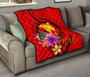 Papua New Guinea Polynesian Premium Quilt - Floral With Seal Red 9