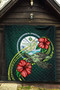 Marshall Polynesian Premium Quilt - Green Turtle Hibiscus 5