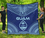 Guam Premium Quilt - Guam Coat Of Arms Polynesian Chief Blue Version 1
