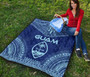 Guam Premium Quilt - Guam Coat Of Arms Polynesian Chief Blue Version 4