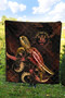 Niue Polynesian Premium Quilt - Turtle With Blooming Hibiscus Gold 5