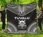 Tuvalu Premium Quilt - Tuvalu Coat Of Arms Polynesian Chief Black Version 1