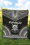 Tuvalu Premium Quilt - Tuvalu Coat Of Arms Polynesian Chief Black Version 2