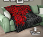 Vanuatu Polynesian Premium Quilt - Vanuatu Coat Of Arms & Red Turtle Hibiscus 10