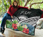 FSM Premium Quilt - FSM Coat of Arms & Polynesian Tropical Flowers White 7