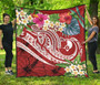 YAP Polynesian Premium Quilt - Summer Plumeria (Red) 2