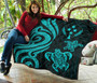 Kosrae Premium Quilt - Turquoise Tentacle Turtle 7