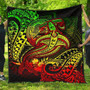 American Samoa Premium Quilt - Reggae Shark Polynesian Tattoo 1