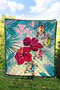 Polynesian Hawaii Premium Quilt - Plumeria Turtles with Hibiscus 4