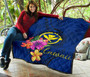 Hawaii Polynesian Premium Quilt - Floral With Seal Blue 8