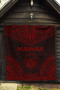 Hawaii Premium Quilt - Hawaii Seal Polynesian Chief Dark Red Version 3