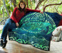 Polynesian Hawaii Premium Quilt - Whale Hawaii Map Green Galaxy 7