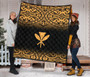 Hawaii Premium Quilt - Gold Kanaka Maoli Polynesian Tattoo & Black Frog 3