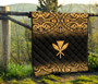 Hawaii Premium Quilt - Gold Kanaka Maoli Polynesian Tattoo & Black Frog 9