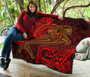 American Samoa Premium Quilt - Red Shark Polynesian Tattoo 7