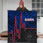Samoa Premium Quilt - Samoa Seal With Polynesian Patterns In Heartbeat Style(Blue) 1