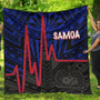 Samoa Premium Quilt - Samoa Seal With Polynesian Patterns In Heartbeat Style(Blue) 4