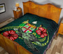 Fiji Polynesian Premium Quilt - Green Turtle Hibiscus 9