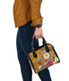 FSM Custom Personalised Shoulder Handbag - Turtle Plumeria (Gold) 6