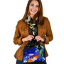 Pohnpei Custom Personalised Shoulder Handbag - Humpback Whale With Tropical Flowers (Blue) 1