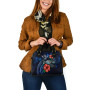 Kosrae Polynesian Shoulder Hand Bag - Blue Turtle Hibiscus 4