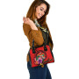 Fiji Polynesian Custom Personalised Shoulder Handbag - Floral With Seal Red 3