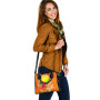 Palau Polynesian Shoulder Handbag - Orange Floral With Seal 7