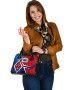 Samoa Shoulder Handbag - Samoa Flag With Polynesian Patterns 3